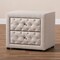 Baxton Studio Lepine Light Beige Upholstered 2-Drawer Wood Nightstand 155-9444 - alternate 7